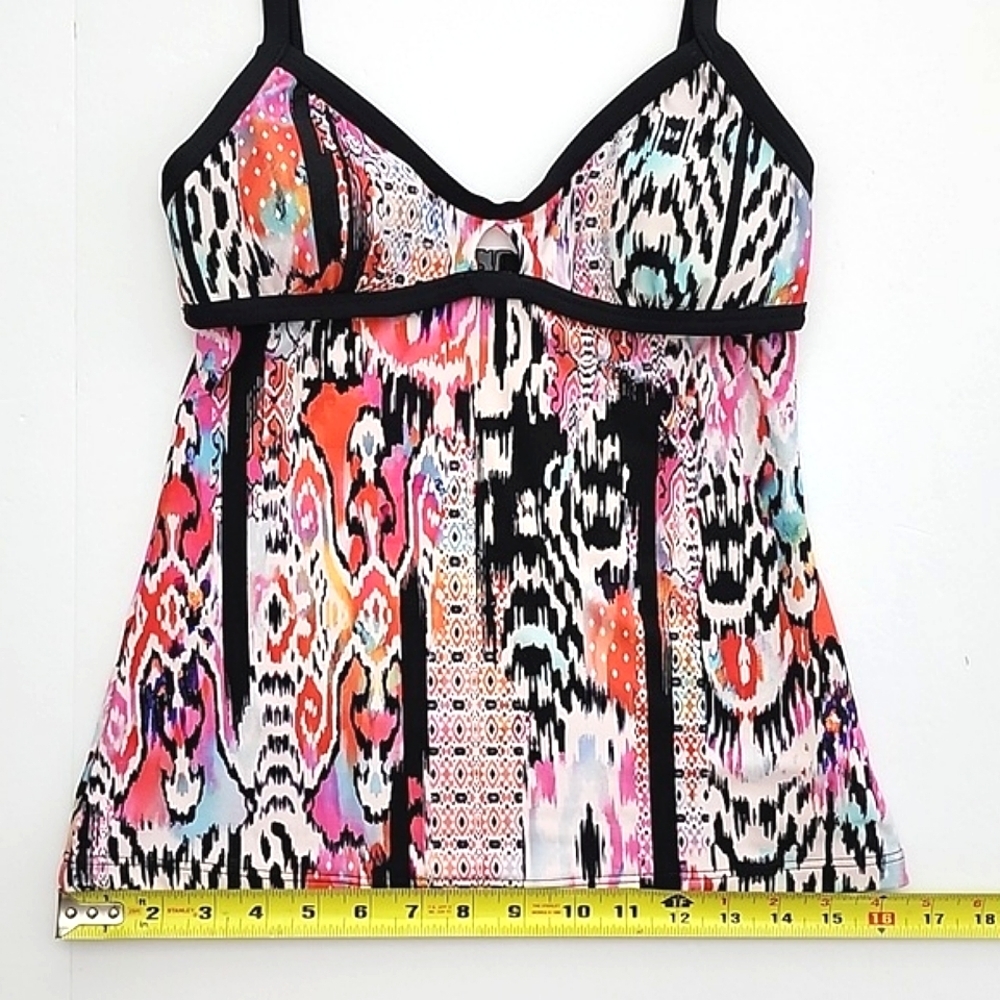 Seafolly Beach Women's Gypsy Nectarine Tankini Top White Pink Black Trim 6 - Picture 16 of 16